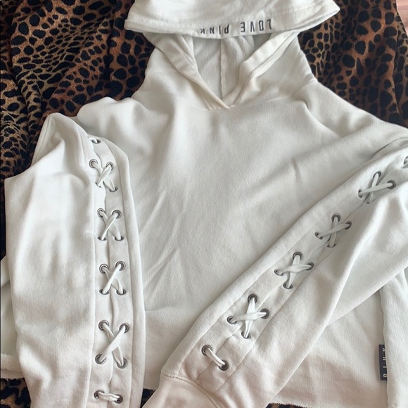 PINK cropped hoodie - Picture 1 of 2